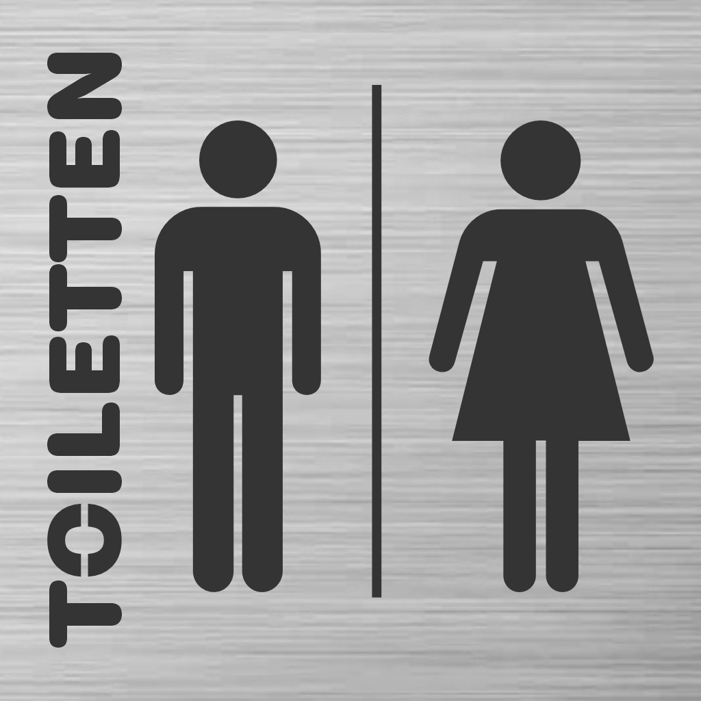 Piktogramm Edelstahl Toiletten Damen und Herren 3