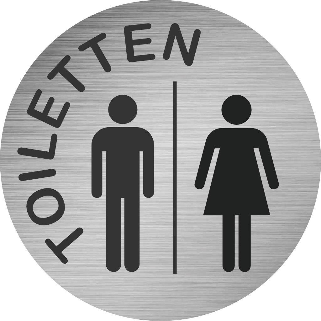 Piktogramm Edelstahl Toiletten Damen und Herren 3