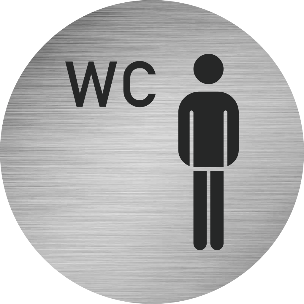 Piktogramm Edelstahl WC Herren 3