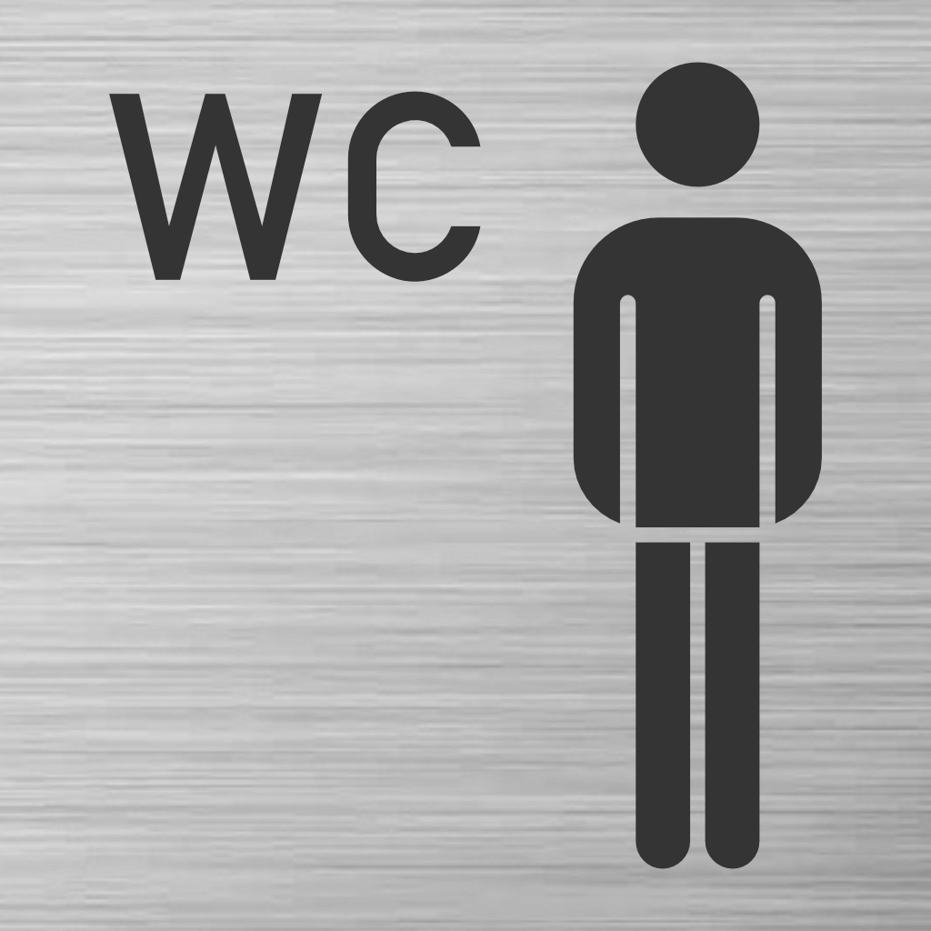 Piktogramm Edelstahl WC Herren 3