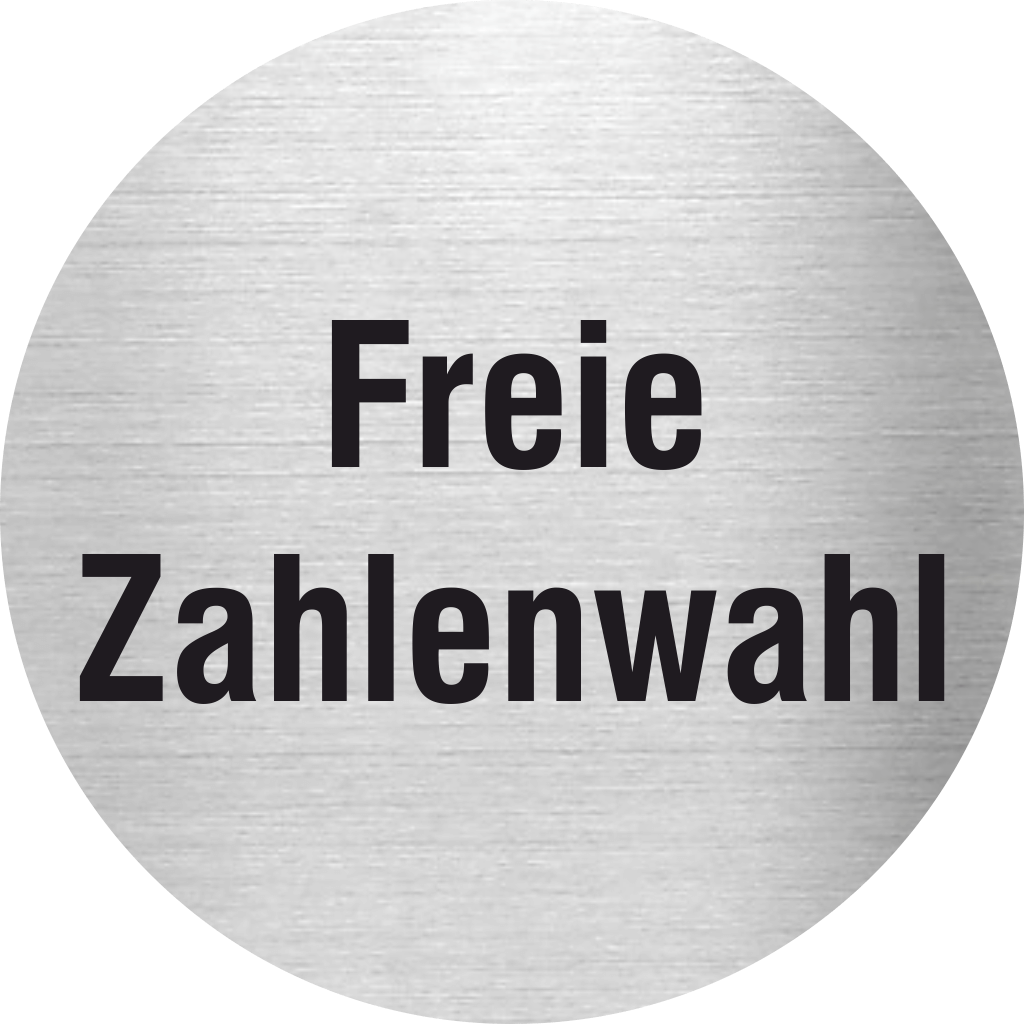 Piktogramm Freie Zahlenwahl Edelstahl