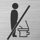 Piktogramm Edelstahl Nicht im Stehen pinkeln