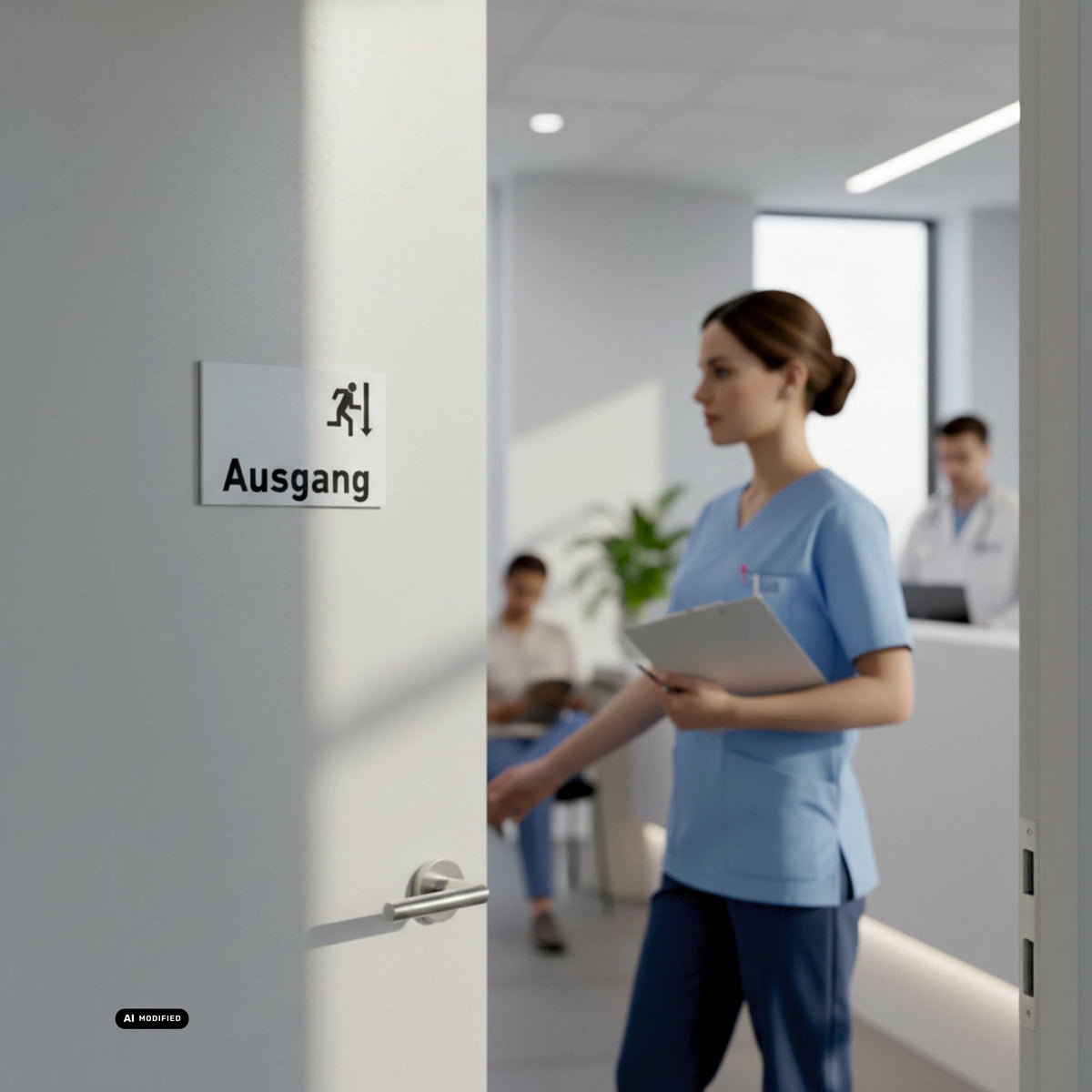 BESTSELLER Ausgang Praxisschild Acrylglas-Folienaufkleber in 130 x 200 mm zum Kleben