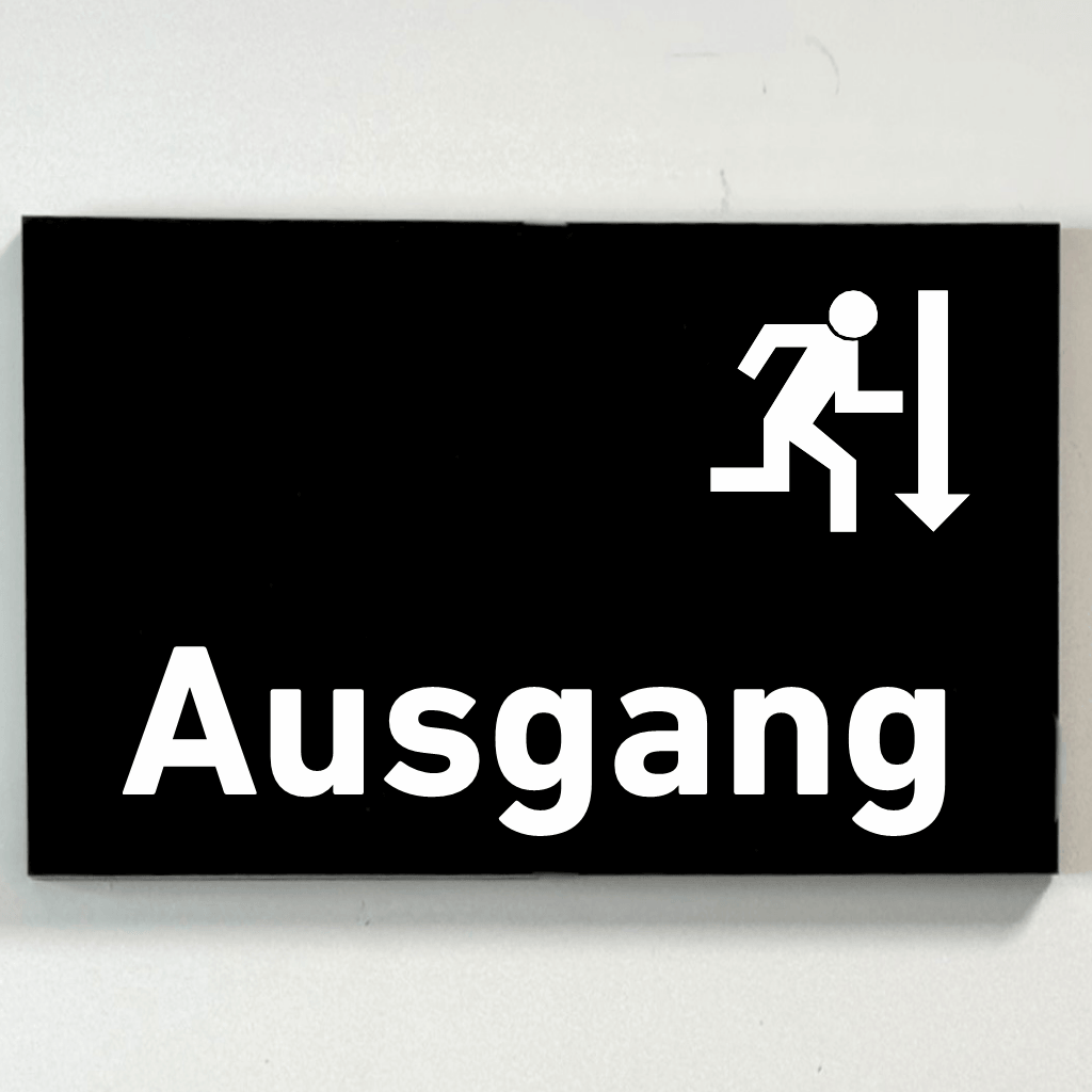 BESTSELLER Ausgang Praxisschild Acrylglas-Folienaufkleber in 130 x 200 mm zum Kleben