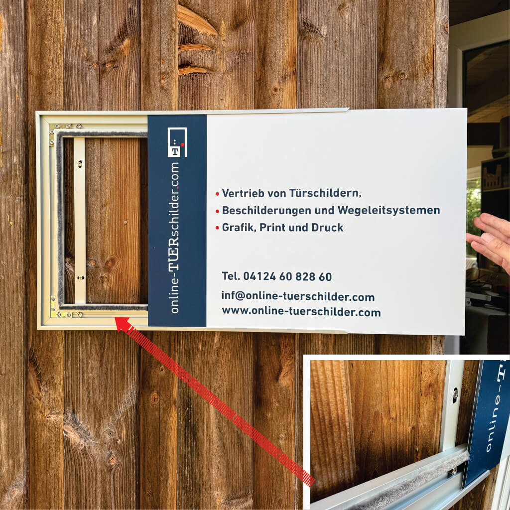 Firmenschild Sylt - stabiles Alu Rahmenprofil mit einschiebbarer Alu-Dibond Platte