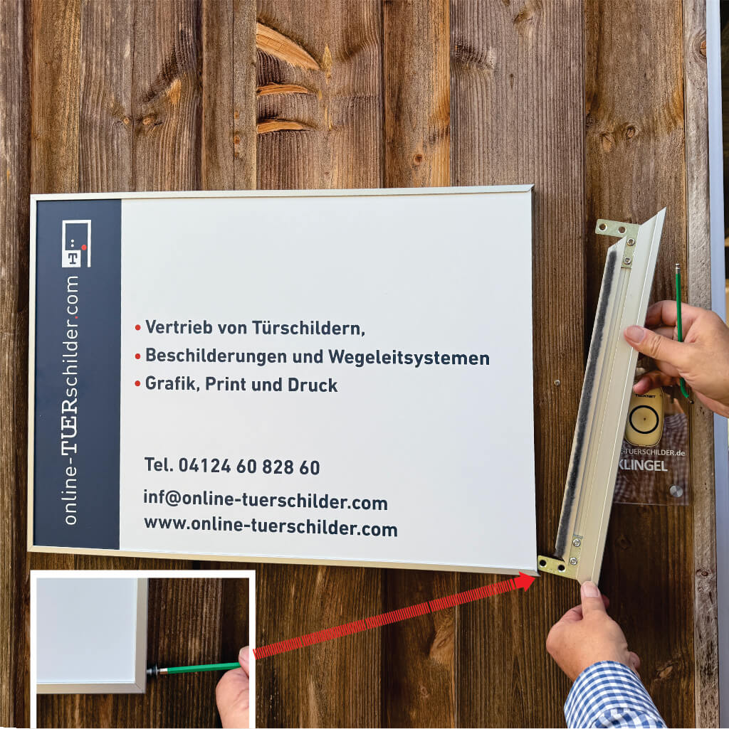 Firmenschild Sylt - stabiles Alu Rahmenprofil mit einschiebbarer Alu-Dibond Platte