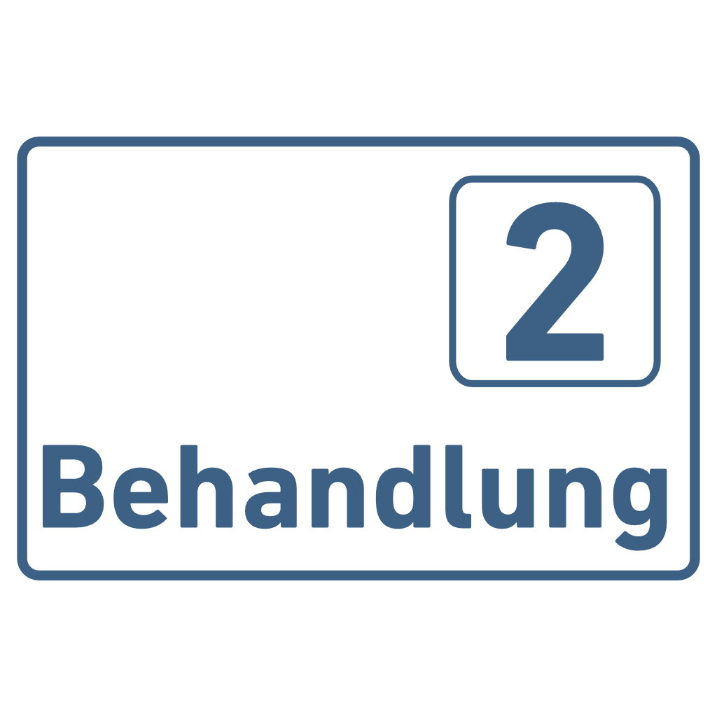 Behandlung 1-9-Praxisschilder Acrylglas-Folienaufkleber in 130 x 200 mm zum Kleben