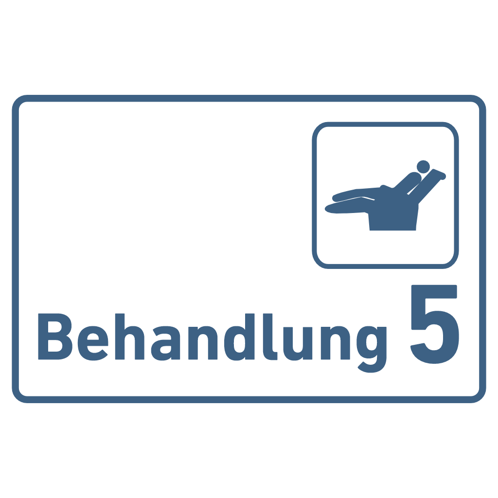 BEHANDLUNG 1-9 Zahnarzt Praxisschild Acrylglas - Folienaufkleber in 130 x 200 mm zum Kleben