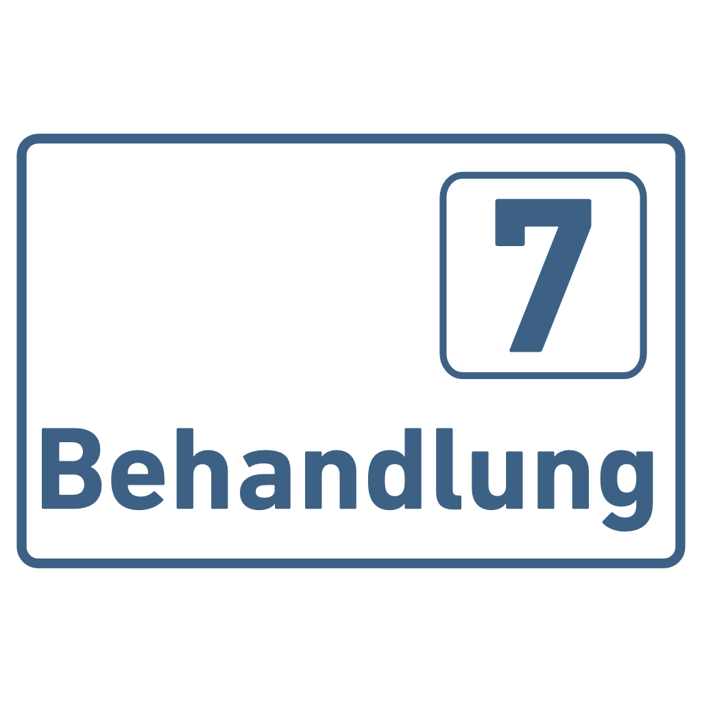Behandlung 1-9-Praxisschilder Acrylglas-Folienaufkleber in 130 x 200 mm zum Kleben