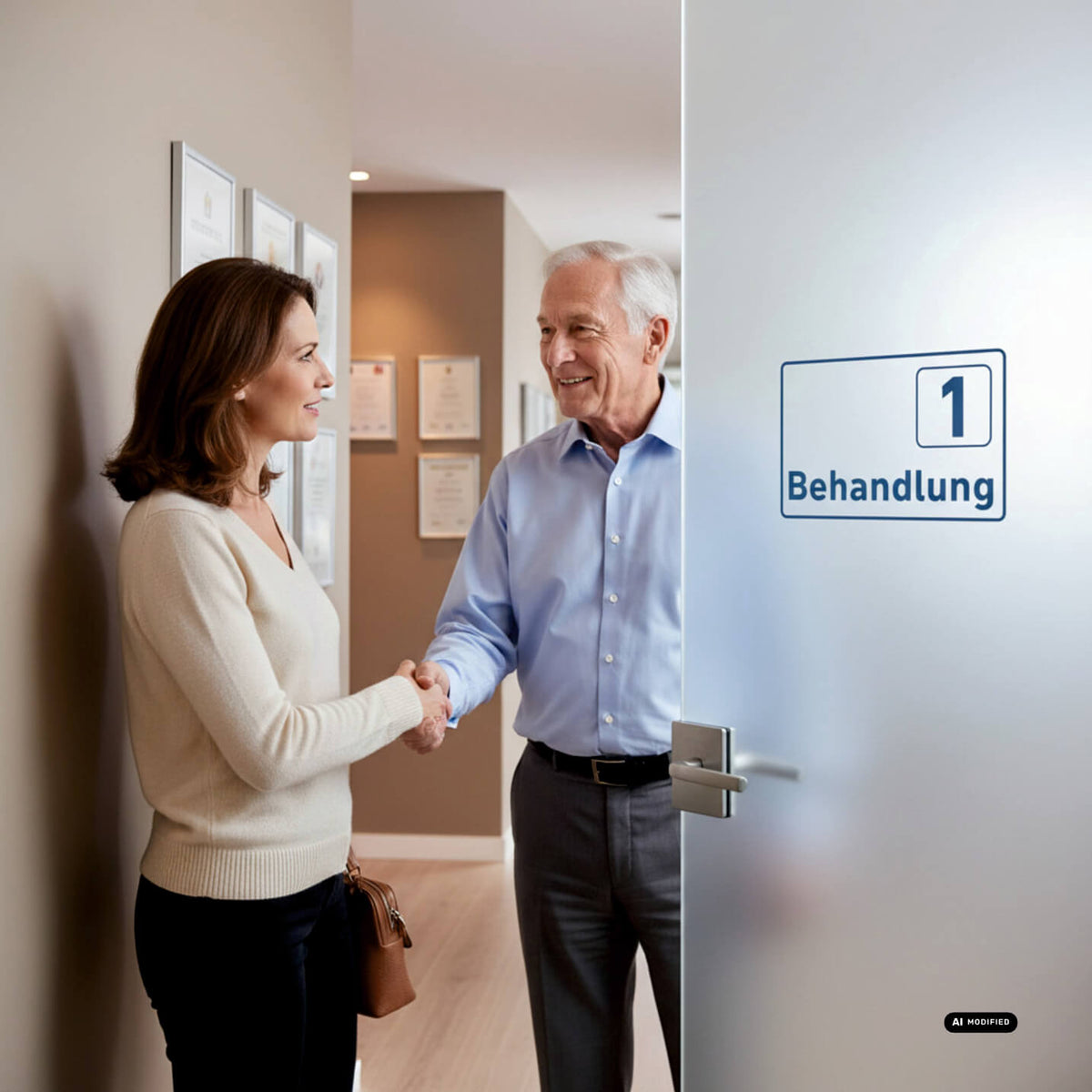Behandlung 1-9-Praxisschilder Acrylglas-Folienaufkleber in 130 x 200 mm zum Kleben