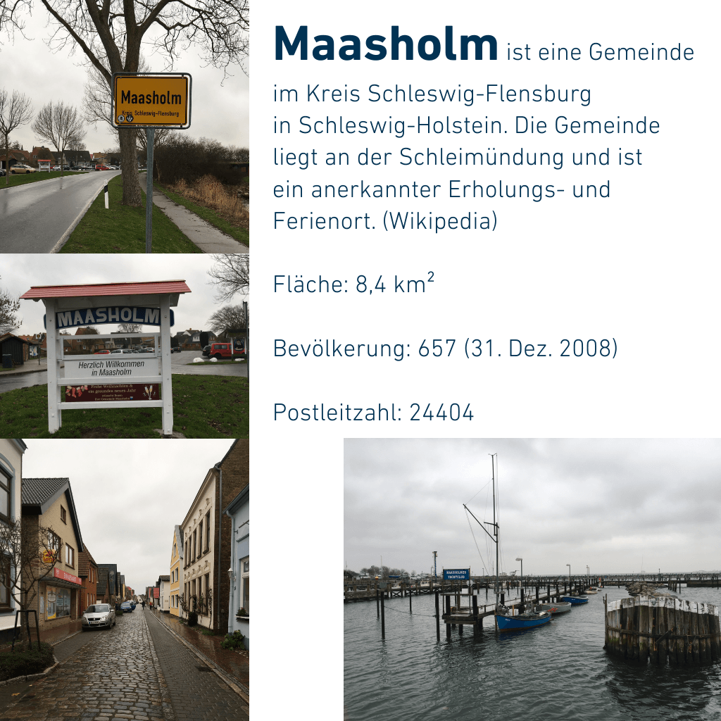 Türschild Maasholm in 9 Größen - Türschilder mit Alu Profil mit 2 mm Plexiglas