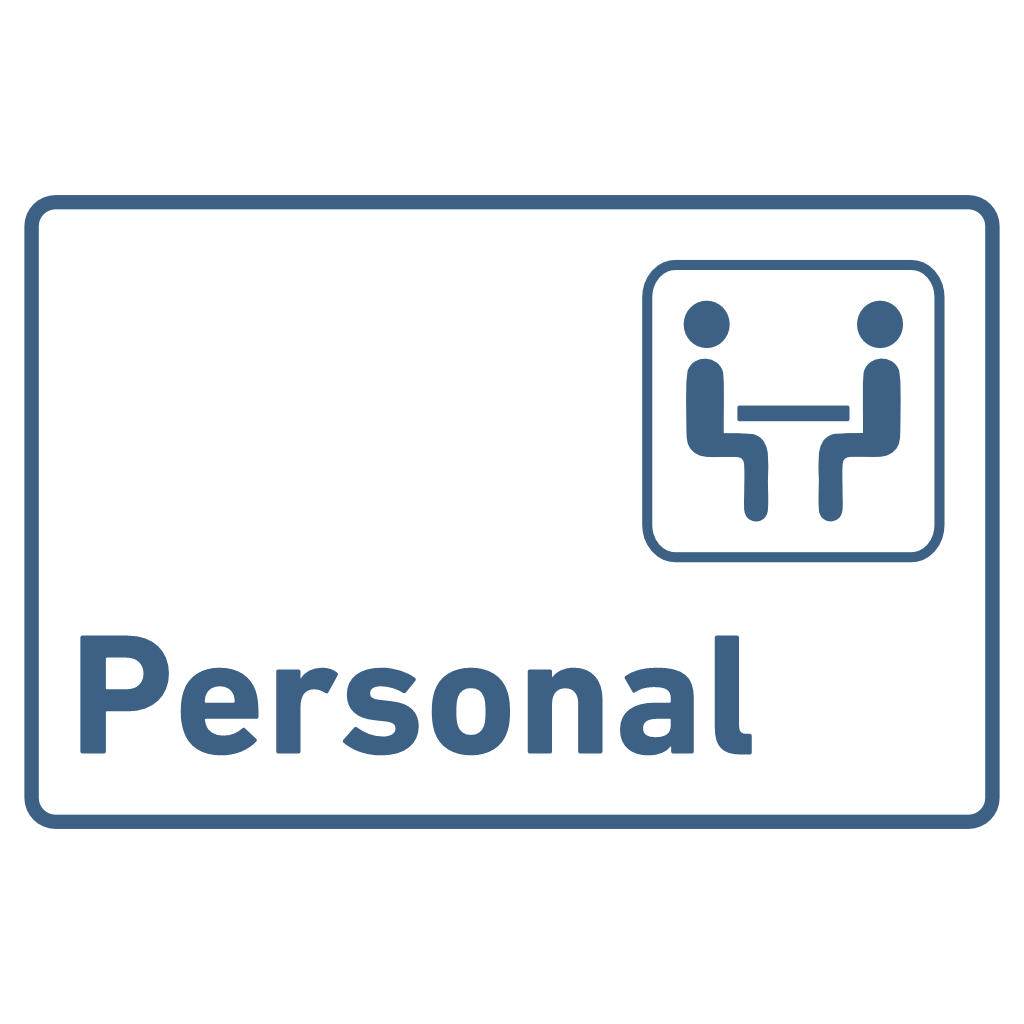 Praxisschild aus Acryl oder Folie Personal zum Kleben