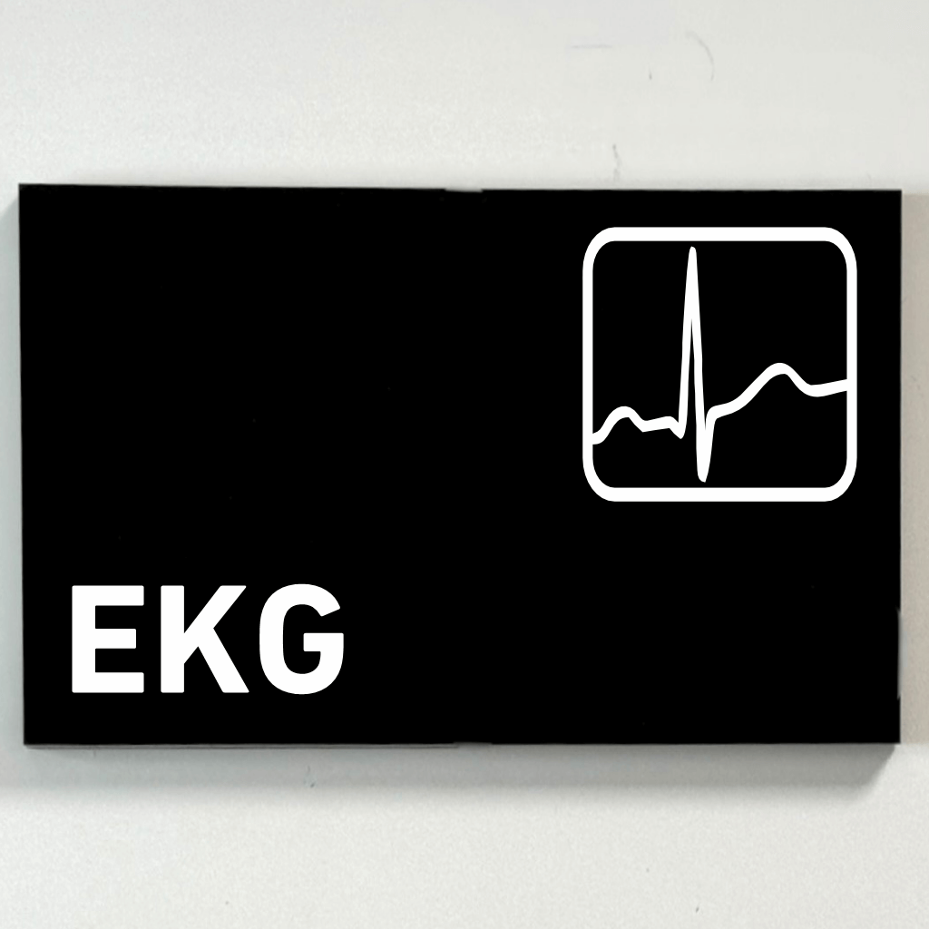 Praxisschild aus Acryl / Folie EKG in 130 x 200 mm zum Kleben