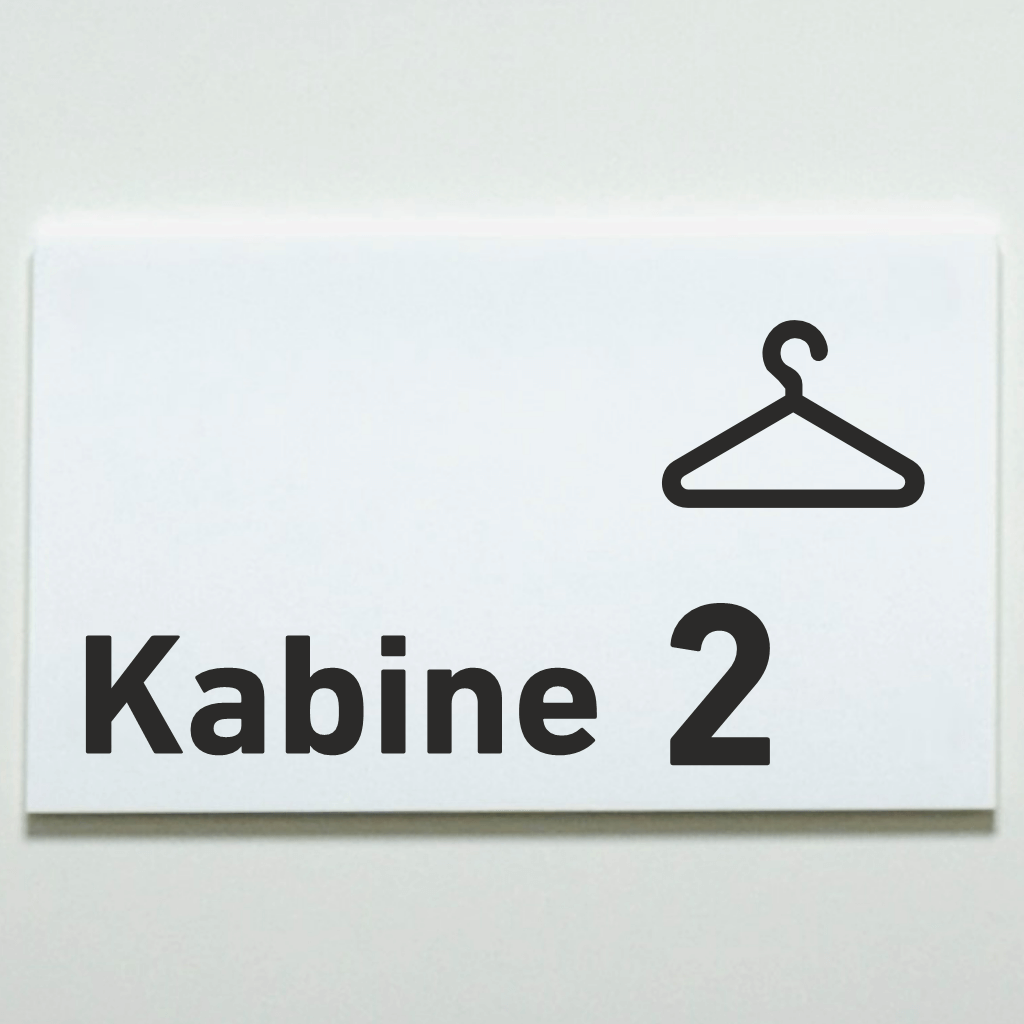 Kabine 1-4 - Praxisschild Acrylglas / Folienaufkleber in 130 x 200 mm zum Kleben