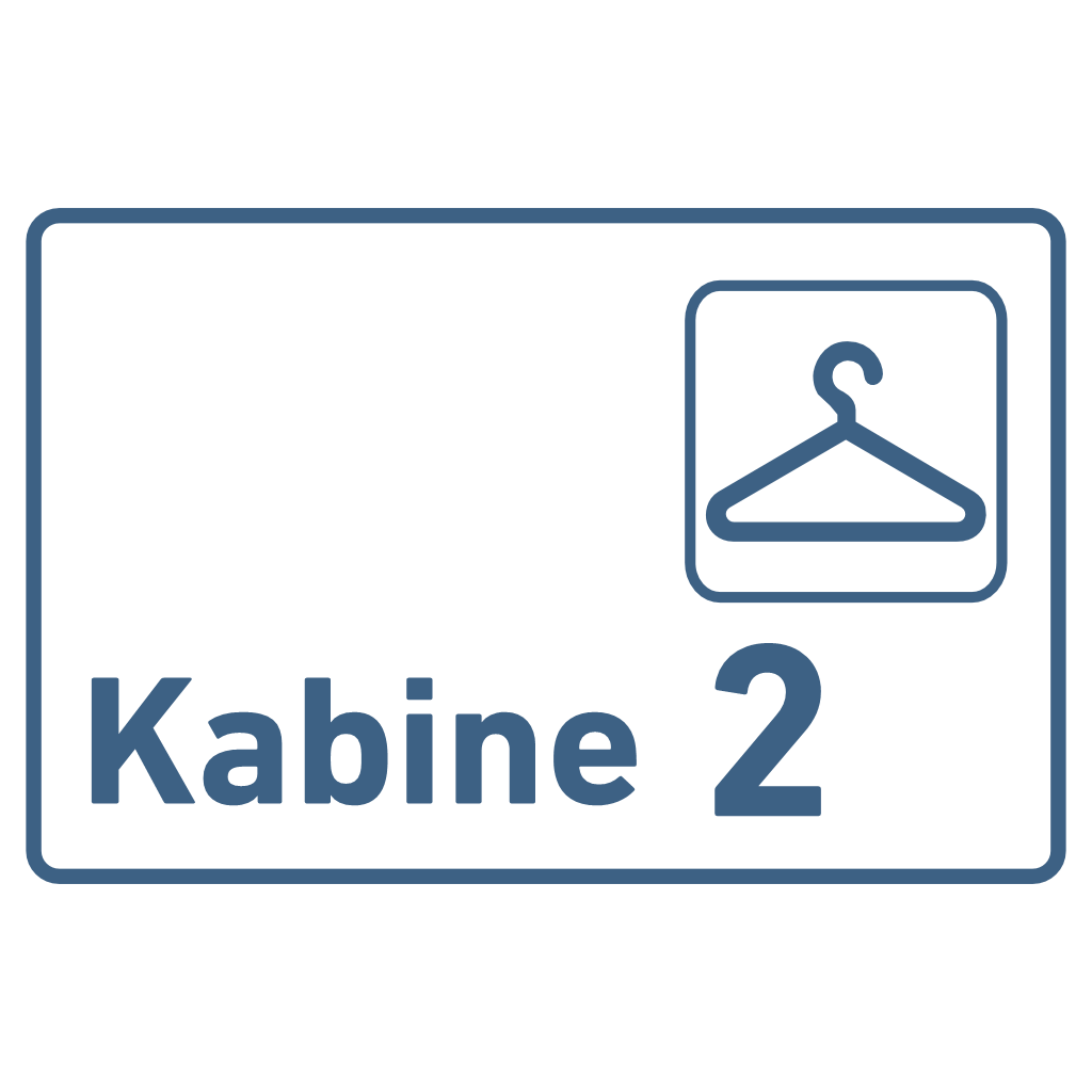 Kabine 1-4 - Praxisschild Acrylglas / Folienaufkleber in 130 x 200 mm zum Kleben
