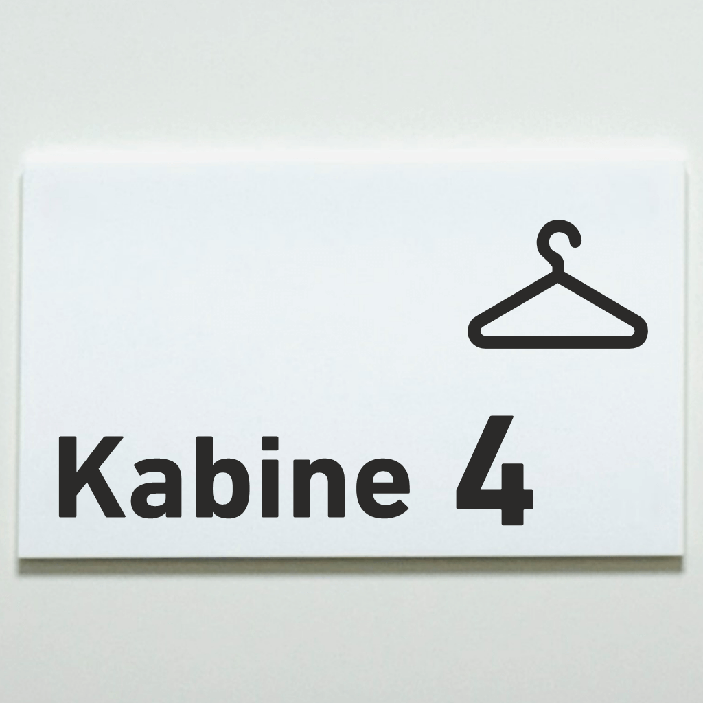 Kabine 1-4 - Praxisschild Acrylglas / Folienaufkleber in 130 x 200 mm zum Kleben
