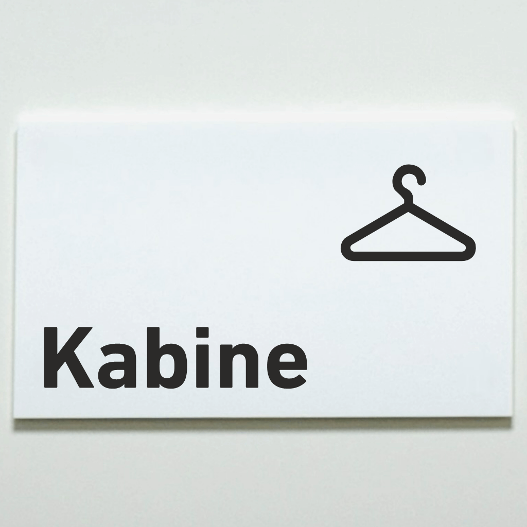 Kabine 1-4 - Praxisschild Acrylglas / Folienaufkleber in 130 x 200 mm zum Kleben