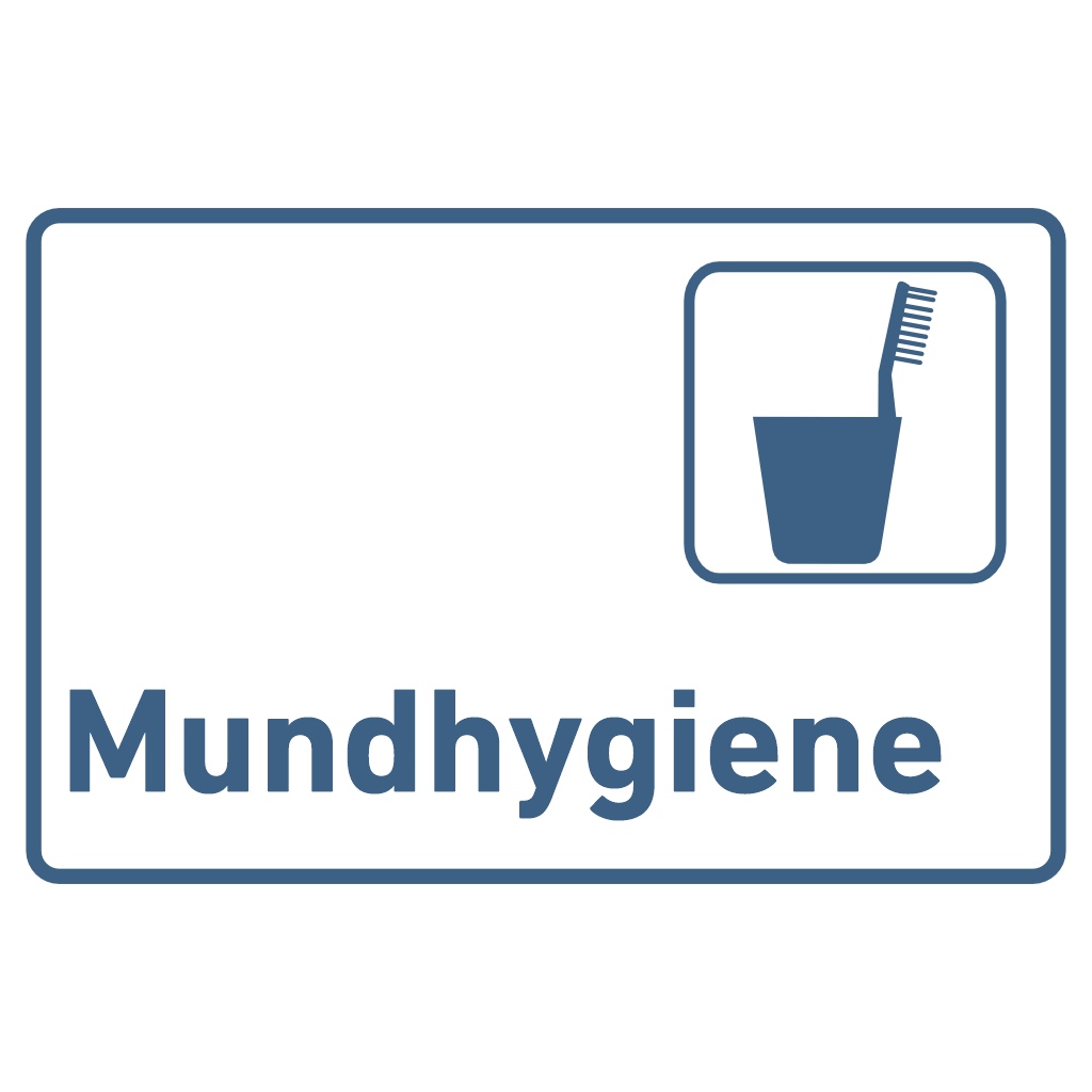 Schild für Ihre Praxis aus Acrylglas / Folienaufkleber Mundhygiene in 130 x 200 mm zum Kleben