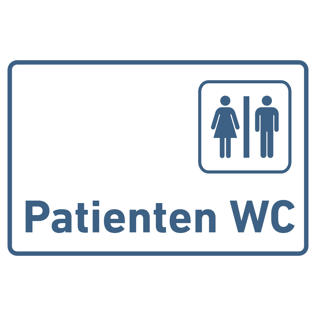 Patienten WC - Praxisschild aus Acryl / Folie in 130 x 200 mm zum Kleben