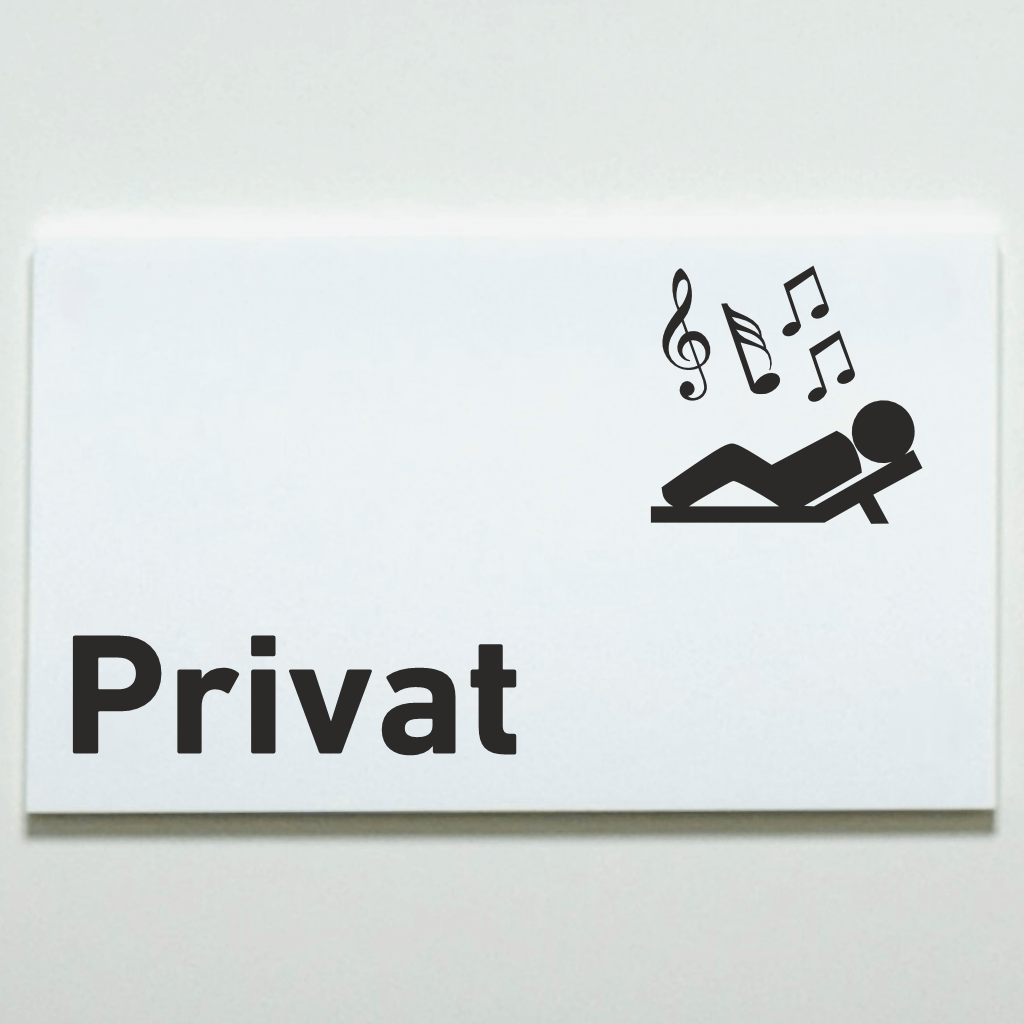 Schilder aus Acrylglas / Folienaufkleber Privat zum Kleben