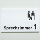 Praxisschild Acrylglas / Folienaufkleber Sprechzimmer 1-9 mit Piktogramm zum Kleben