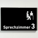 Praxisschild Acrylglas / Folienaufkleber Sprechzimmer 1-9 mit Piktogramm zum Kleben