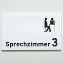Praxisschild Acrylglas / Folienaufkleber Sprechzimmer 1-9 mit Piktogramm zum Kleben
