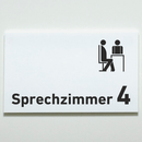 Praxisschild Acrylglas / Folienaufkleber Sprechzimmer 1-9 mit Piktogramm zum Kleben