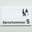 Praxisschild Acrylglas / Folienaufkleber Sprechzimmer 1-9 mit Piktogramm zum Kleben