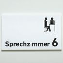 Praxisschild Acrylglas / Folienaufkleber Sprechzimmer 1-9 mit Piktogramm zum Kleben