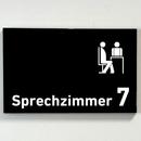 Praxisschild Acrylglas / Folienaufkleber Sprechzimmer 1-9 mit Piktogramm zum Kleben