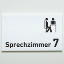 Praxisschild Acrylglas / Folienaufkleber Sprechzimmer 1-9 mit Piktogramm zum Kleben