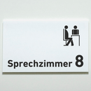 Praxisschild Acrylglas / Folienaufkleber Sprechzimmer 1-9 mit Piktogramm zum Kleben