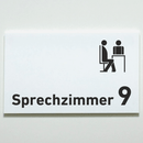 Praxisschild Acrylglas / Folienaufkleber Sprechzimmer 1-9 mit Piktogramm zum Kleben