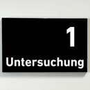 Praxisschild Acrylglas / Folienaufkleber Untersuchung 1-9 zum Kleben