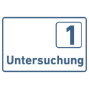 Praxisschild Acrylglas / Folienaufkleber Untersuchung 1-9 zum Kleben