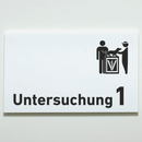 Praxisschild Acrylglas / Folienaufkleber Untersuchung 1-9 mit Piktogramm Tierarzt zum Kleben (Kopie)