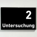 Praxisschild Acrylglas / Folienaufkleber Untersuchung 1-9 zum Kleben