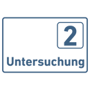 Praxisschild Acrylglas / Folienaufkleber Untersuchung 1-9 zum Kleben