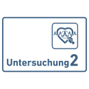 Praxisschild Acrylglas / Folienaufkleber Untersuchung 1-9 mit Piktogramm Arzt zum Kleben