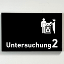 Praxisschild Acrylglas / Folienaufkleber Untersuchung 1-9 mit Piktogramm Tierarzt zum Kleben (Kopie)