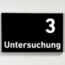 Praxisschild Acrylglas / Folienaufkleber Untersuchung 1-9 zum Kleben