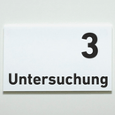 Praxisschild Acrylglas / Folienaufkleber Untersuchung 1-9 zum Kleben