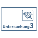 Praxisschild Acrylglas / Folienaufkleber Untersuchung 1-9 mit Piktogramm Arzt zum Kleben