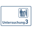 Praxisschild Acrylglas / Folienaufkleber Untersuchung 1-9 mit Piktogramm Tierarzt zum Kleben (Kopie)