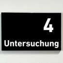 Praxisschild Acrylglas / Folienaufkleber Untersuchung 1-9 zum Kleben