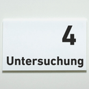 Praxisschild Acrylglas / Folienaufkleber Untersuchung 1-9 zum Kleben