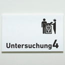 Praxisschild Acrylglas / Folienaufkleber Untersuchung 1-9 mit Piktogramm Tierarzt zum Kleben (Kopie)