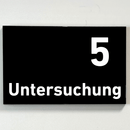 Praxisschild Acrylglas / Folienaufkleber Untersuchung 1-9 zum Kleben