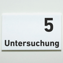 Praxisschild Acrylglas / Folienaufkleber Untersuchung 1-9 zum Kleben